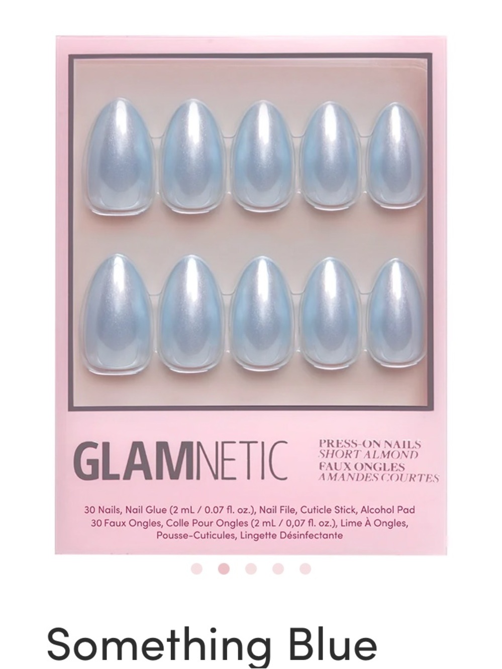 GLAMnetic Press-On Nails in Something Blue - Short Almond